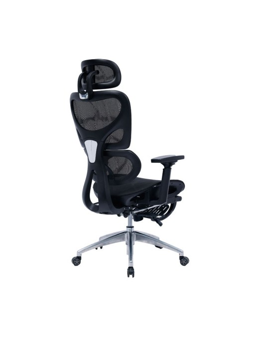 Καρέκλα γραφείου διευθυντή με υποπόδιο Thelonius pakoworld mesh μαύρο