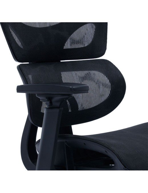 Καρέκλα γραφείου διευθυντή με υποπόδιο Thelonius pakoworld mesh μαύρο