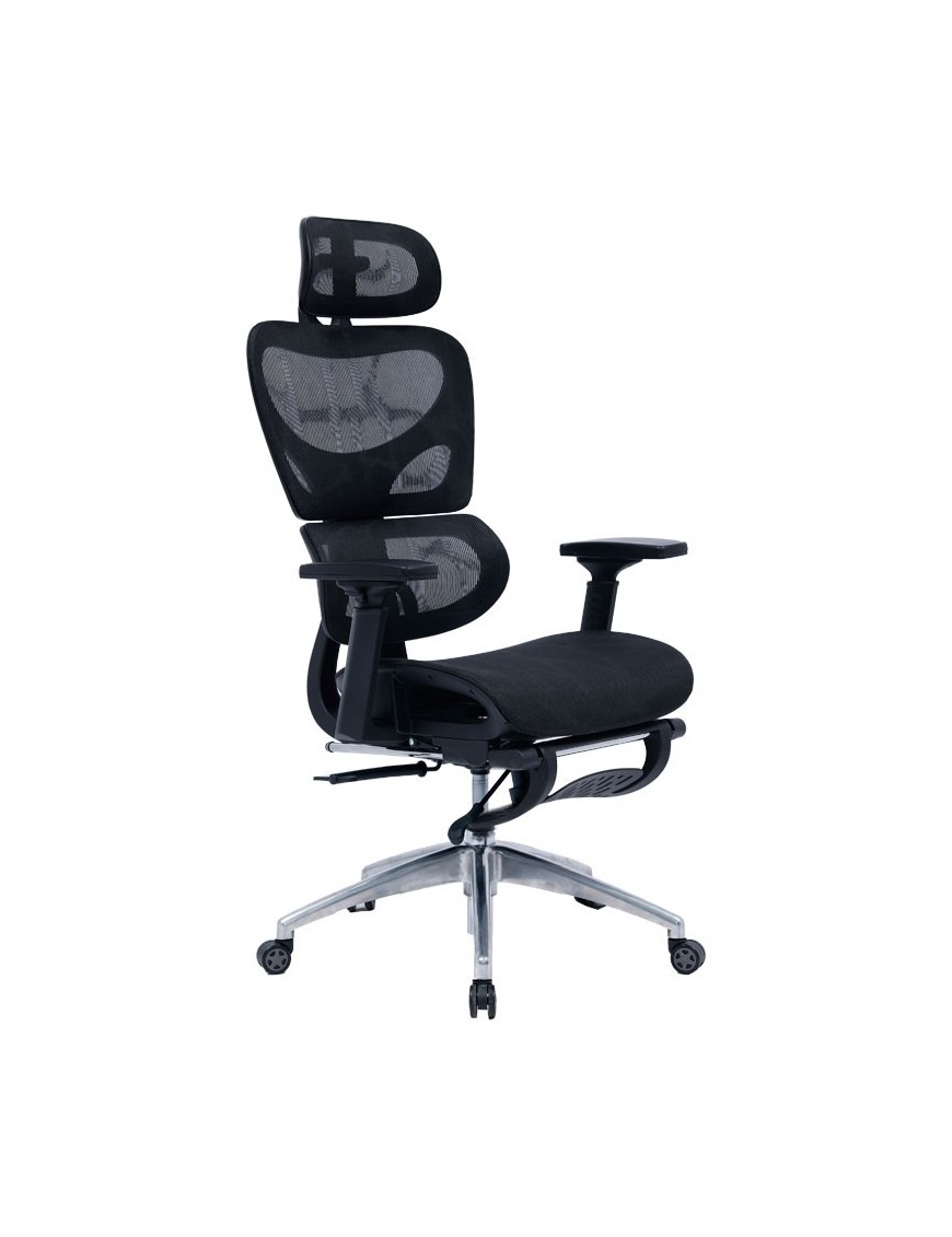 Καρέκλα γραφείου διευθυντή με υποπόδιο Thelonius pakoworld mesh μαύρο