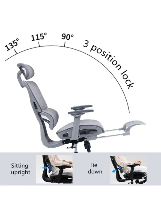 Καρέκλα γραφείου διευθυντή με υποπόδιο Thelonius pakoworld mesh γκρι