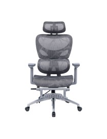 Καρέκλα γραφείου διευθυντή με υποπόδιο Thelonius pakoworld mesh γκρι