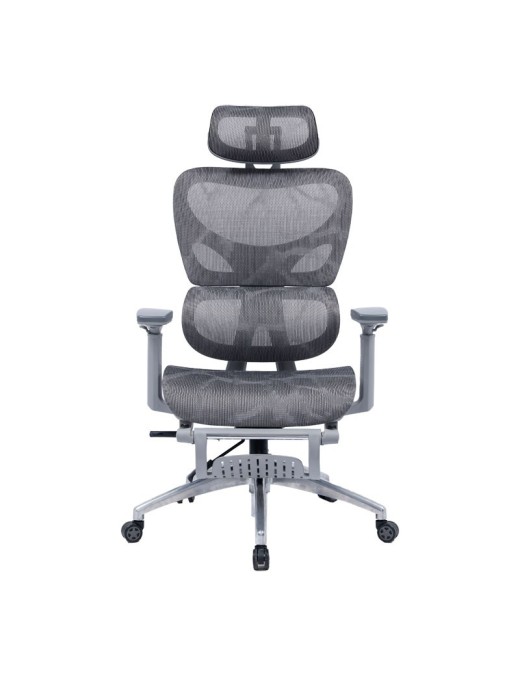 Καρέκλα γραφείου διευθυντή με υποπόδιο Thelonius pakoworld mesh γκρι