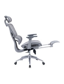 Καρέκλα γραφείου διευθυντή με υποπόδιο Thelonius pakoworld mesh γκρι