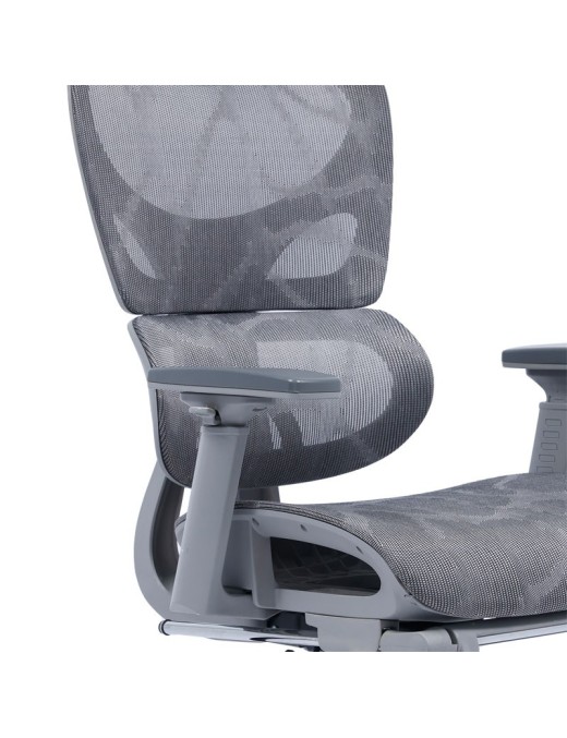 Καρέκλα γραφείου διευθυντή με υποπόδιο Thelonius pakoworld mesh γκρι