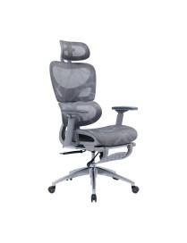 Καρέκλα γραφείου διευθυντή με υποπόδιο Thelonius pakoworld mesh γκρι