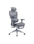 Καρέκλα γραφείου διευθυντή με υποπόδιο Thelonius pakoworld mesh γκρι