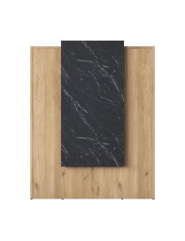 Γραφείο reception Zowel pakoworld μελαμίνης φυσικό-μαύρο μαρμάρου 90x40x110εκ