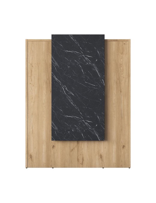 Γραφείο reception Zowel pakoworld μελαμίνης φυσικό-μαύρο μαρμάρου 90x40x110εκ