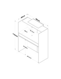Γραφείο reception Zowel pakoworld μελαμίνης φυσικό-μαύρο μαρμάρου 90x40x110εκ