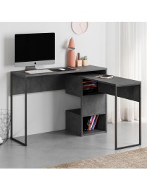 Γραφείο εργασίας πτυσσόμενο Badau pakoworld μελαμίνης ανθρακί 110x37x77εκ