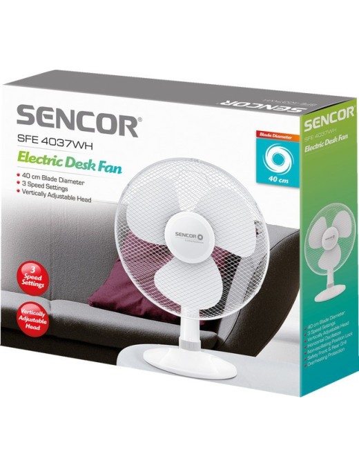 Sencor SFE 4037 WH Επιτραπέζιος Ανεμιστήρας 50W με Διάμετρο 40cm