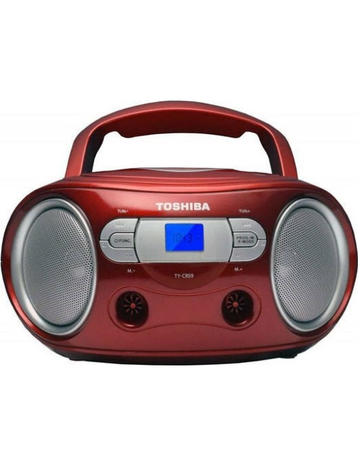 Toshiba Φορητό Ηχοσύστημα TY-CRS9 με CD / Ραδιόφωνο σε Κόκκινο Χρώμα