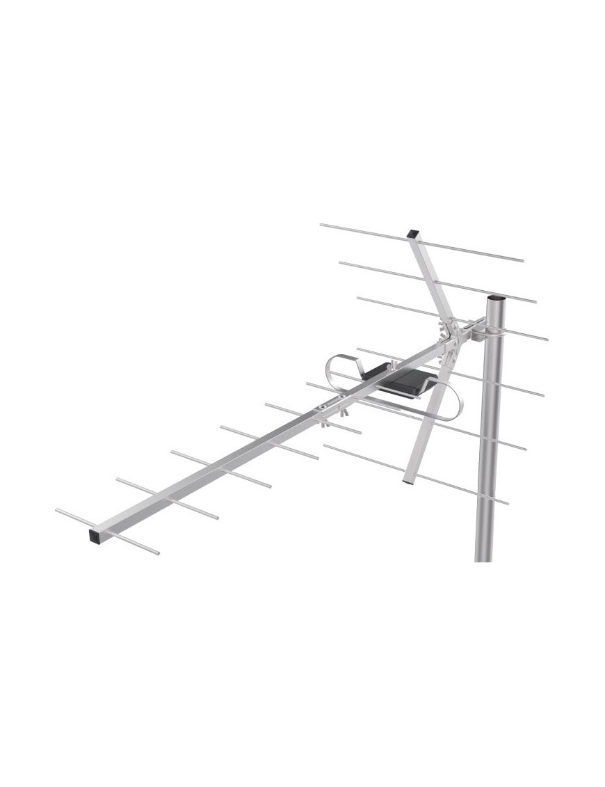 Greentek Ε2160L168N Εξωτερική Κεραία Τηλεόρασης (απαιτεί τροφοδοσία) σε Ασημί Χρώμα Σύνδεση με Ομοαξονικό (Coaxial) Καλώδιο