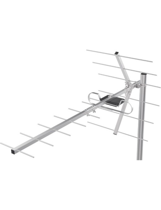 Greentek Ε2160L168N Εξωτερική Κεραία Τηλεόρασης (απαιτεί τροφοδοσία) σε Ασημί Χρώμα Σύνδεση με Ομοαξονικό (Coaxial) Καλώδιο