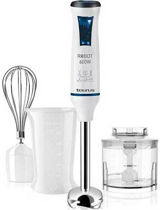 Taurus Robot 600 Easy Plus Ραβδομπλέντερ με Ανοξείδωτη Ράβδο 600W Λευκό