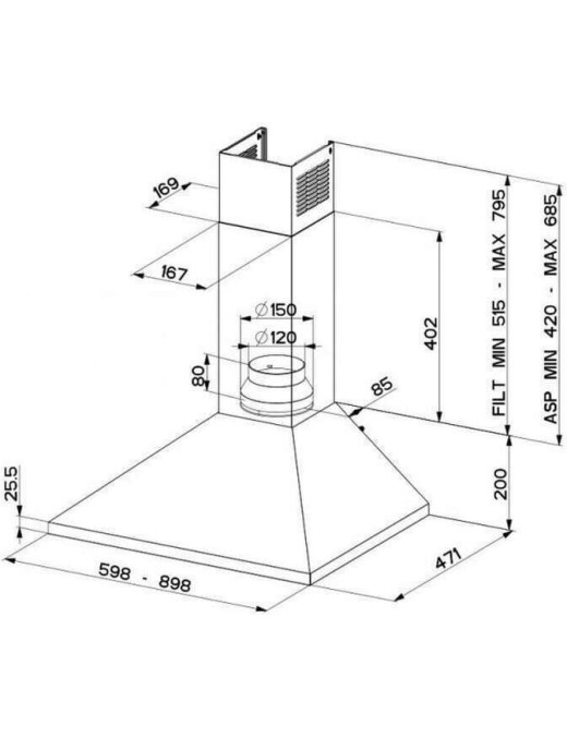 Faber Value PB 4 2L X A60 Απορροφητήρας Καμινάδα 60cm Inox