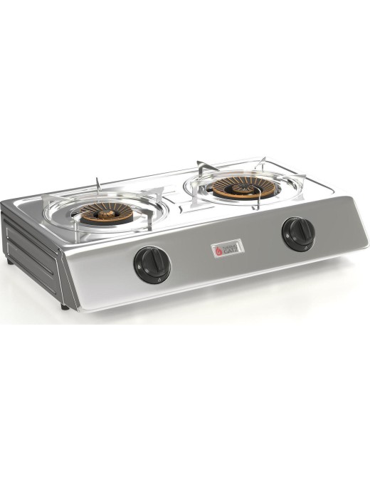 Thermogatz KS-2S-2-10SRB Επιτραπέζια Εστία Υγραερίου Διπλή Inox