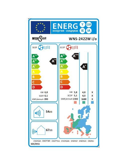 WINSTAR WNS-2422W IDU/ODU Inverter Κλιματιστικό