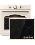 Gorenje BOS67372CLI + EC642CLI Φούρνος άνω Πάγκου 77lt με Κεραμικές Εστίες Π59.5εκ. Μπεζ
