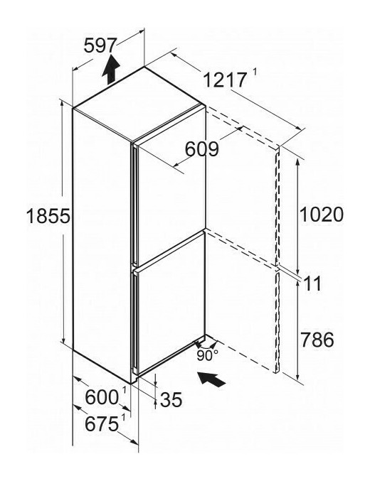 Liebherr CNsfd 5203 Pure Ψυγειοκαταψύκτης 330lt NoFrost Υ185.5xΠ59.7xΒ67.5εκ. Inox