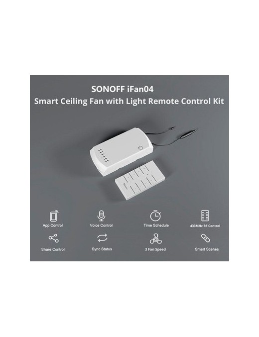 SONOFF smart διακόπτης ανεμιστήρα οροφής IFAN04 με RF χειριστήριο, Wi-Fi