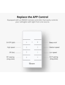 SONOFF smart διακόπτης ανεμιστήρα οροφής IFAN04 με RF χειριστήριο, Wi-Fi