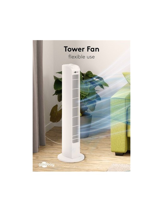 GOOBAY ανεμιστήρας πύργος 45283, 3 επίπεδα ταχύτητας, 77.5cm, 45W, λευκό